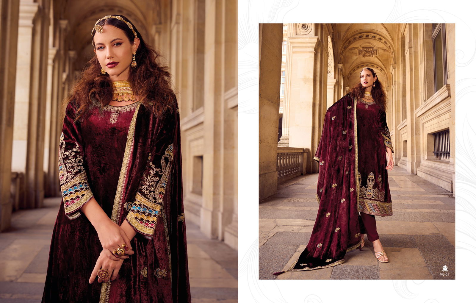 Vogue By Rangati Embroidery Viscose Velvet Salwar Kameez Wholesale Shop In Surat